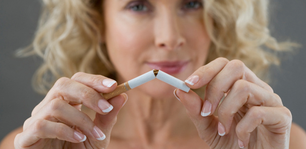 woman kicking the smoking habit